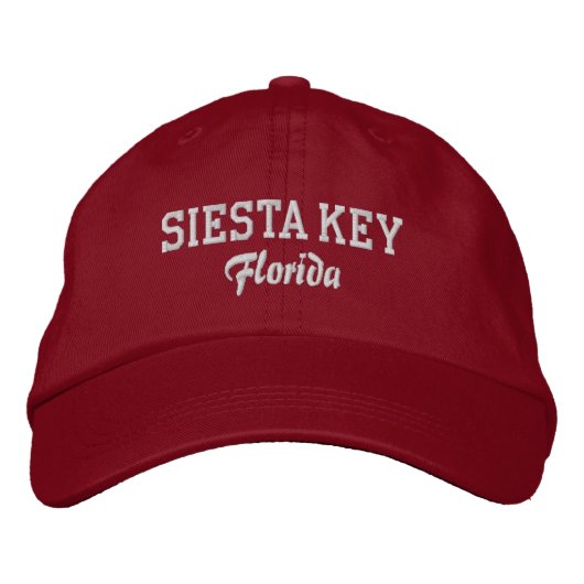 Brodée Siesta Key Florida Casquette de baseball brodé (Devant)