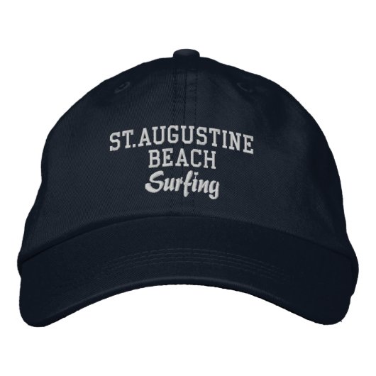 Brodée St. Augustine Beach Surfing Casquette brodé (Devant)