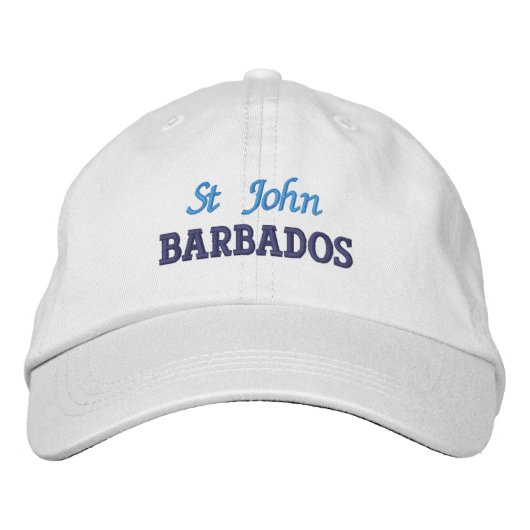 Brodée St John, Barbade Casquette de baseball brodé (Devant)