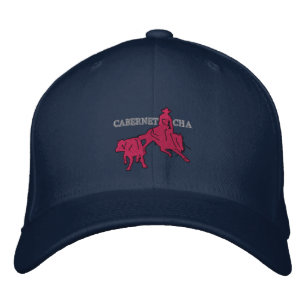 Brodée Stitch Cabernet CHA Bleu Marine Casquette Rose