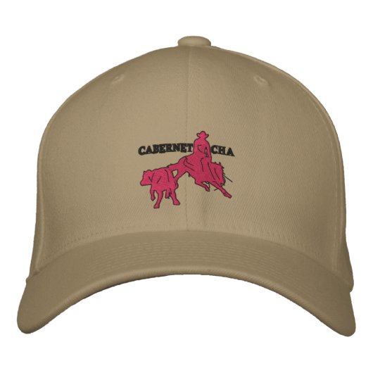 Brodée Stitch Cabernet CHA Kaki Casquette Rose (Devant)