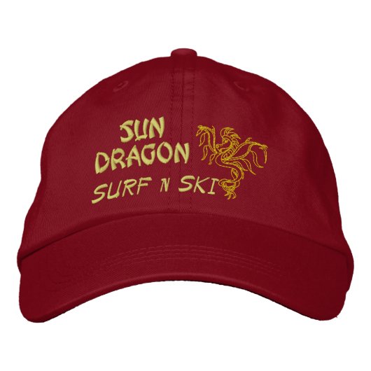 Brodée Surf Sun Dragon sur Casquette de ski (Devant)