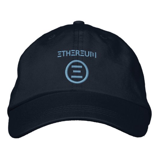 Brodée Symbole Ethereum bleu clair casquette de baseball  (Devant)