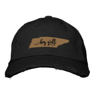 Brodée Tennessee Hey Y'all Casquette - Noir