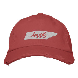 Brodée Tennessee Hey Y'all Casquette - Rouge