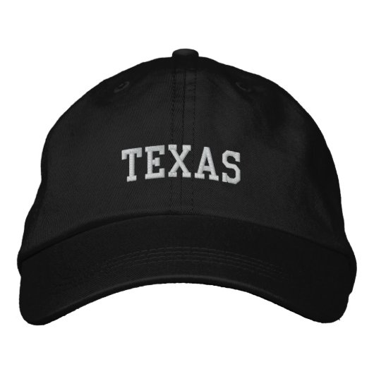 Brodée Texas brodé Casquette ajustable noir (Devant)