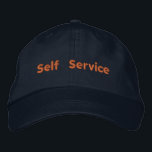 Brodée Texte imprimé libre-service Élégant Casquette d'ha<br><div class="desc">"Self Service à son meilleur. Prenez le contrôle,  faites-le vous-même. Donner du pouvoir à votre propre réussite,  étape par étape."</div>