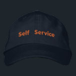Brodée Texte imprimé libre-service Élégant Casquette d'ha<br><div class="desc">"Self Service à son meilleur. Prenez le contrôle,  faites-le vous-même. Donner du pouvoir à votre propre réussite,  étape par étape."</div>