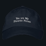 Brodée Texte "Vous êtes ma personne préférée" Casquette d<br><div class="desc">Ce casquette en coton de marine est une façon sincère d'express l'affection avec le texte "Vous êtes ma personne préférée." Le message est magnifiquement brodé, ajoutant une touche personnelle à un style classique. Conçu avec une sangle réglable, ce casquette assure un ajustement confortable et unique. Fabriqué en coton durable, il...</div>