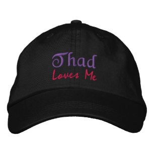 Brodée Thad Loves Me Brodé Nom Casquette / Casquette