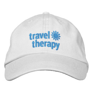 Brodée Thérapie de voyage Brodé Casquette blanc & bleu