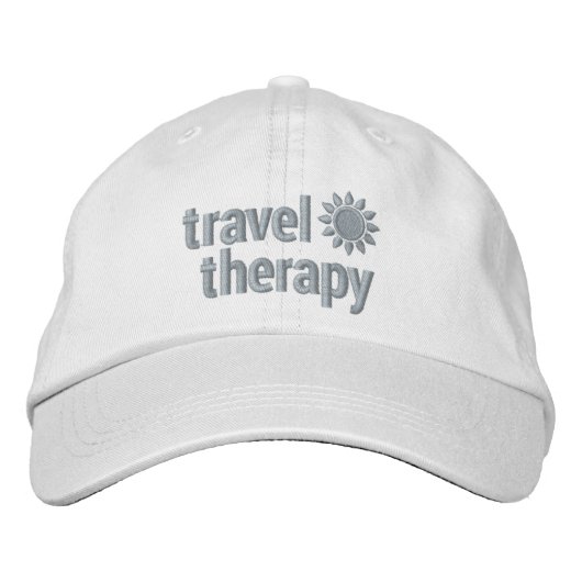 Brodée Thérapie de Voyage Brodé Casquette Blanc & Mint Ve (Devant)