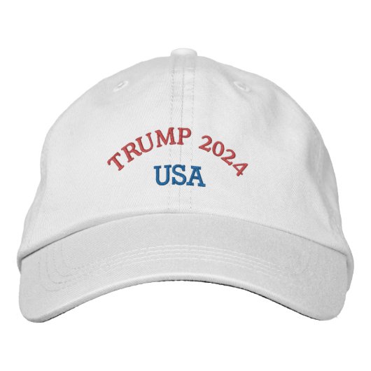 BRODÉE TRUMP 2024 CASQUETTE RÉGLABLE - BLANC (Devant)