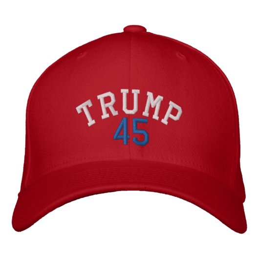 Brodée TRUMP 45 Casquette Flex-it (rouge) (Devant)