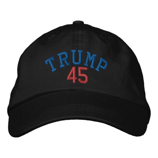 BRODÉE TRUMP 45 CASQUETTE NOIR (Devant)