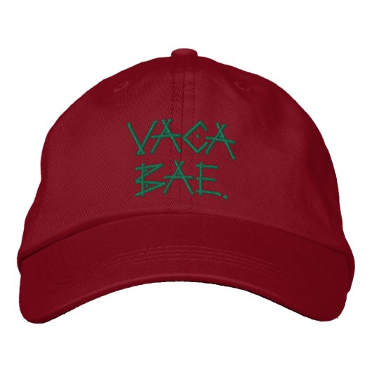 Brodée Vaca Bae Stone Age Script Trending Casquette (Devant)