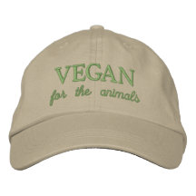 Vegan pour les animaux casquette brodé beige