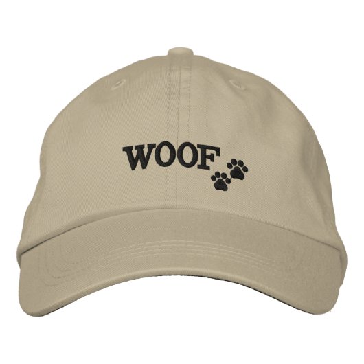 Brodée WOOF - Casquette brodé Empreinte de patte (Devant)
