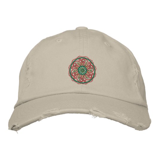 Brodée Yoga Mandala Casquette brodé (Devant)