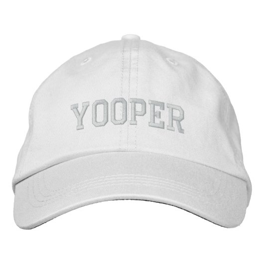 Brodée Yooper brodé Casquette de base blanc (Devant)