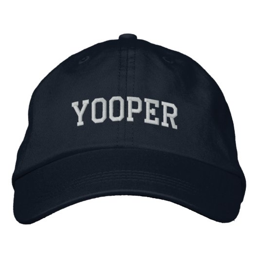 Brodée Yooper Brodé Casquette de base bleu marine (Devant)