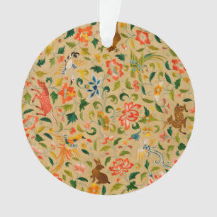 Broderie animale vintage en crewel : Tapisserie an