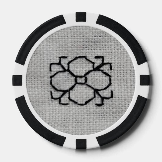 broderie blackwork jeton de poker (Recto)