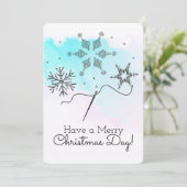 Broderie couture artisanale flocons de neige Carte (Debout devant)