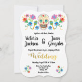 Broderie Crâne de sucre Invitations de mariage mex (Devant)