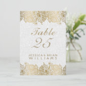 Broderie dorée de Paisley sur un numéro de table b (Debout devant)