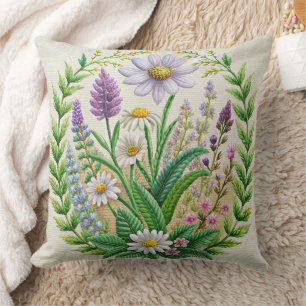 Broderie du jardin de printemps Design Coussin - C