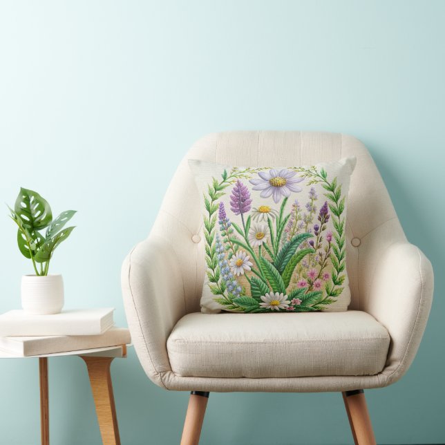 Broderie du jardin de printemps Design Coussin - C (Chaise)
