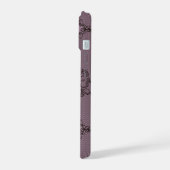Broderie Fleurie Noir Mauve Monogrammée (Côté gauche)