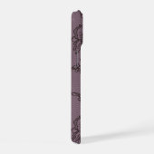 Broderie Fleurie Noir Mauve Monogrammée (Côté droit)