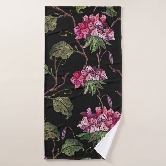 Broderie fleurs de géranium sans couture motif (Serviette de bain)