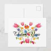 Broderie florale carte postale personnalisée (Devant / Derrière)