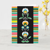 Broderie florale polonaise, carte de voeux (Fleur jaune)