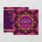 Broderie fractale mandala Invitation de fête (Devant / Derrière)