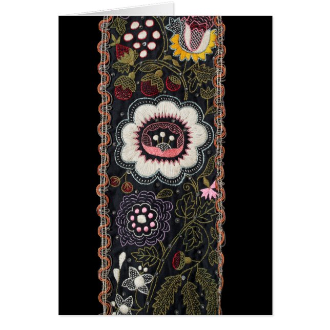 Broderie hongroise vintage sur noir (Devant)