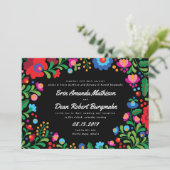 Broderie mexicaine Faire-part de mariage colorée (Debout devant)