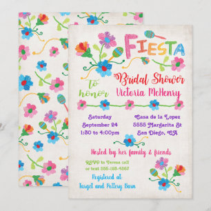 Broderie Mexicaine Fiesta Bridal Shower Invitation