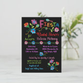 Broderie Mexicaine Fiesta Bridal Shower Invitation (Debout devant)