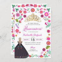 Broderie Otomi Mexicaine Quinceañera Invitation
