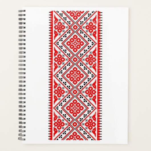 Broderie rouge ukrainienne Suns Vyshyvanka Planner (Devant)