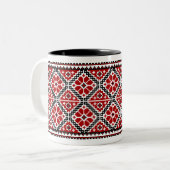 Broderie ukrainienne (vyshyvanka) mug noir (Devant gauche)