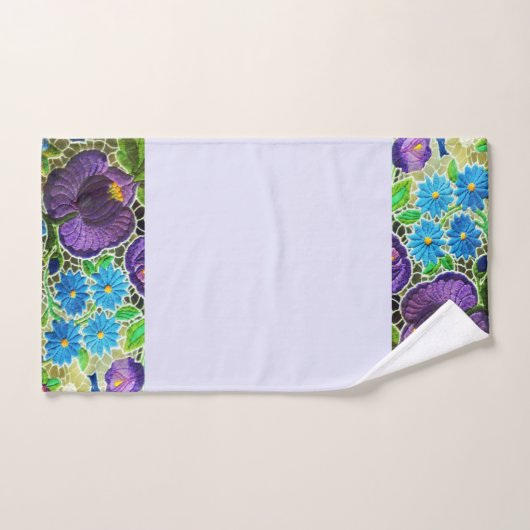 Broderie violette-bleu hongrois (Serviette à main)