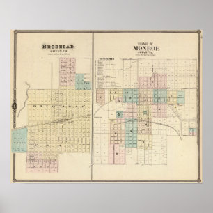 Brodhead and Village of Monroe, Green Co. Poster