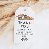 BRODI Rode Monster Truck Feestelijk Verpakkingsmat Cadeaulabel