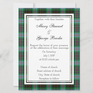 Brodie Hunting Scottish Wedding Invitation Kaart