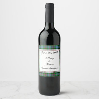 Brodie Hunting Scottish Wedding Wine Label Wijn Etiket